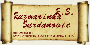 Ruzmarinka Surdanović vizit kartica